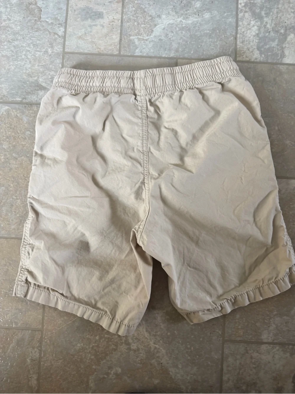 GAP Khaki Elastic-Waist Drawstring Shorts